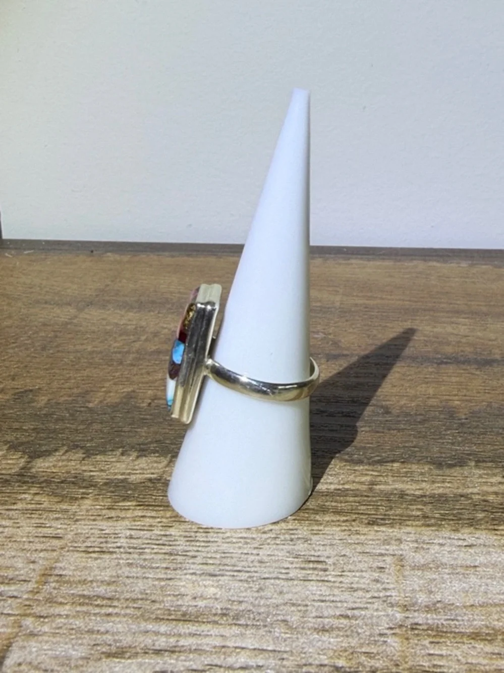 Colorful Turquoise Inlay Statement Ring - Picture 2 of 2